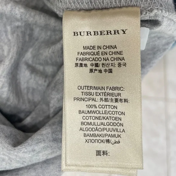 BURBERRY BRIT {S} Polo Shirt Heather Grey Nova Check - Picture 6 of 6